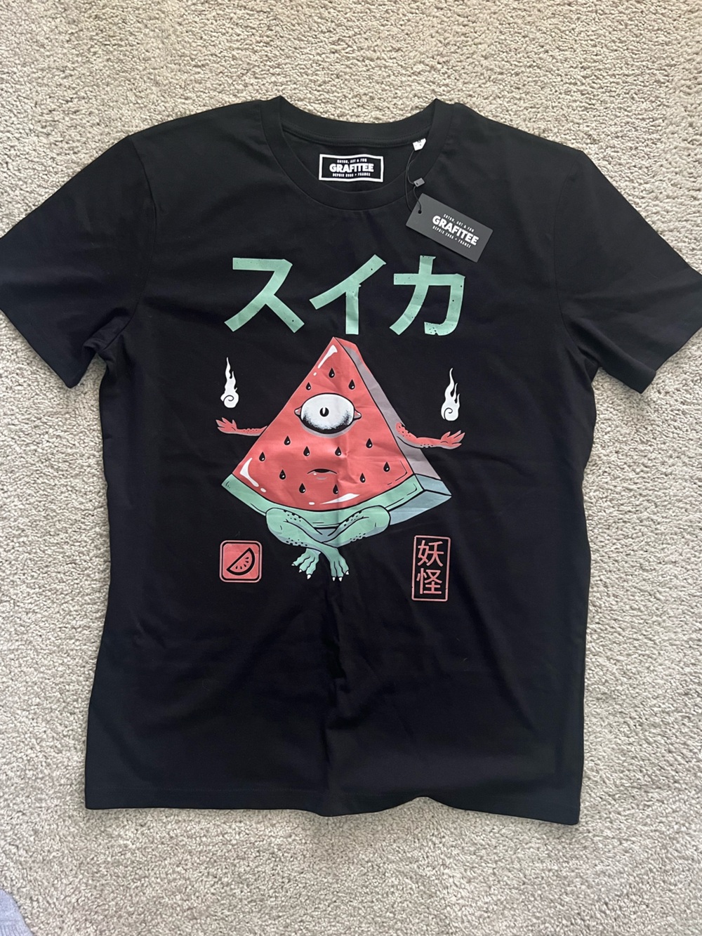 Unique Graphic tshirt, Watermelon print on front, blank on back.